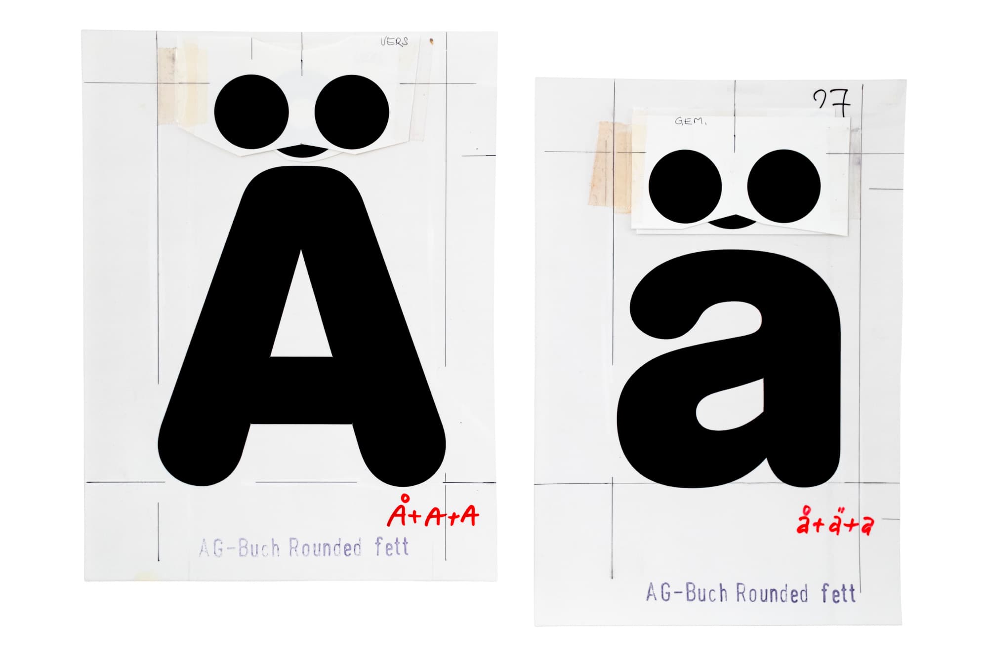 Original drawings of Akzidenz-Grotesk Buch Round (1976), were a core source of inspiration. These were found in the phototypesetting archives of H.Berthold AG. Image courtesy of the German Museum of Technology.
&nbsp;