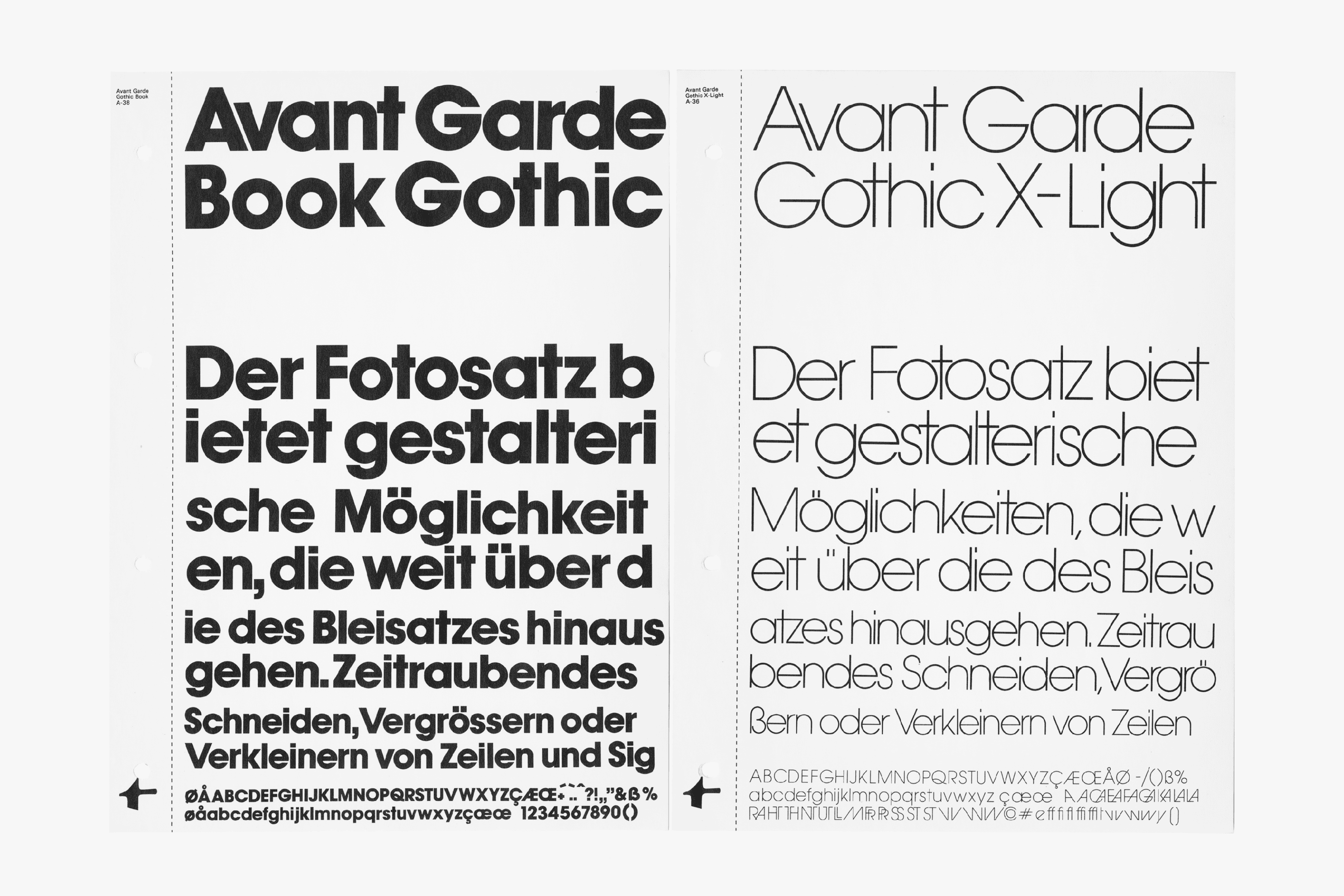 ITC Avant Garde Gothic, Typostudio &ndash; Titelschriften 1, Munich, 1985. Private collection